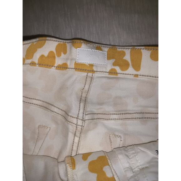 Mother Women's size 29 The Hustler Ankle Fray in Second Chance Yellow & White - Picture 7 of 11